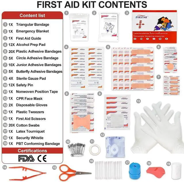 Alt view image 6 of 7 - 100 Pcs Mini First Aid Kits, Compact Portable First Aid Travel Kit | Small First Aid Kit, Outdoor Medical Kit, Emergency Kit for Camping, Backpack, Hiking, Travel, Car, Home & Office