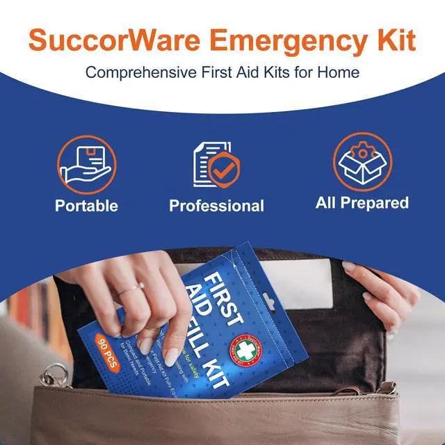 Alt view image 4 of 7 - 90 Pieces First Aid Refill Kit - Wound Care Kit Includes Bandages for Home, Travel, Hiking - Portable Replacement Kit for First Aid Medical Supplies1 Set