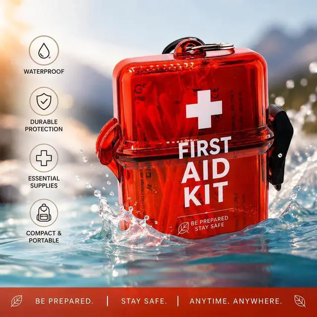 Alt view image 2 of 5 - First Aid Kit for Car, Travel, Camping, Sports, Compact, Waterproof, Essential Protection