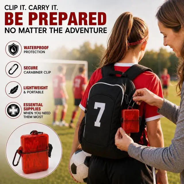 Alt view image 5 of 5 - First Aid Kit for Car, Travel, Camping, Sports, Compact, Waterproof, Essential Protection