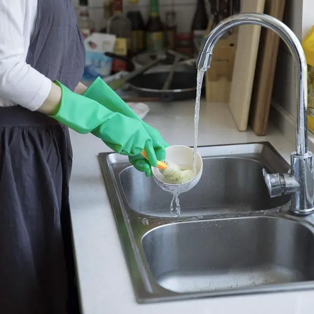Alt view image 2 of 6 - Reusable Cleaning Gloves Medium Dishwashing Kitchen Household Gloves with Latex free, Cotton lining Waterproof Dish Washing Heavy Duty Gloves for Men Women House Warming Gift