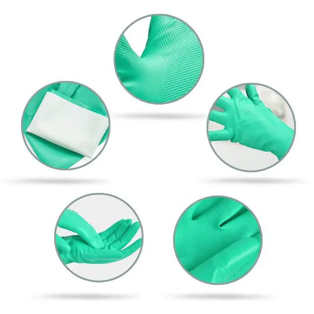 Alt view image 5 of 6 - Reusable Cleaning Gloves Medium Dishwashing Kitchen Household Gloves with Latex free, Cotton lining Waterproof Dish Washing Heavy Duty Gloves for Men Women House Warming Gift