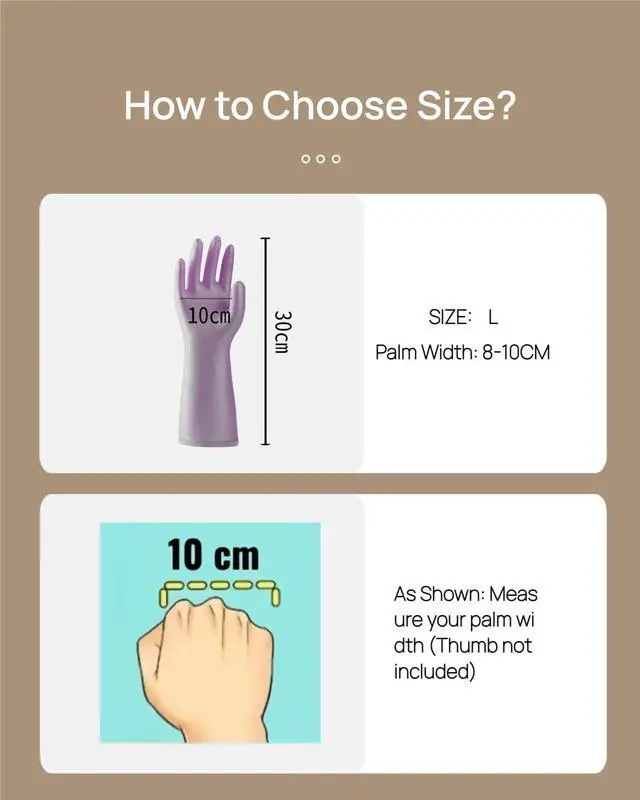 Alt view image 6 of 6 - 2 Pairs Gloves for cleaning bathroom,NO ODOR,Stay On Comfort Fit No Sweat No Stick Large size