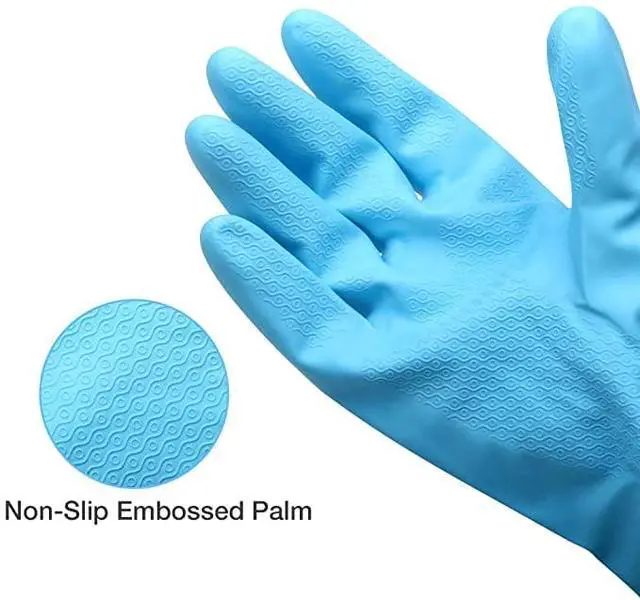 Alt view image 5 of 7 - Pink Cleaning Gloves Latex Free, Cotton Liner, 1 Pair, Medium | Reusable Dishwashing Gloves with Non Slip Embossed Texture, Waterproof Kitchen Gloves for Laundry, Gardening