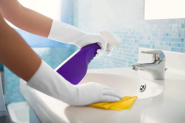 Alt view image 4 of 4 - Premium Comfort, Latex-Free, Reusable Household Glove White, Large | Latex-free with soft cotton flock lining and embossed grip for dishwashing, bathroom cleaning, laundry, gardening, and chores