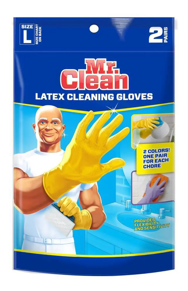Alt view image 2 of 2 - Large Reusable Latex Gloves, 2 Color, 2 Pairs