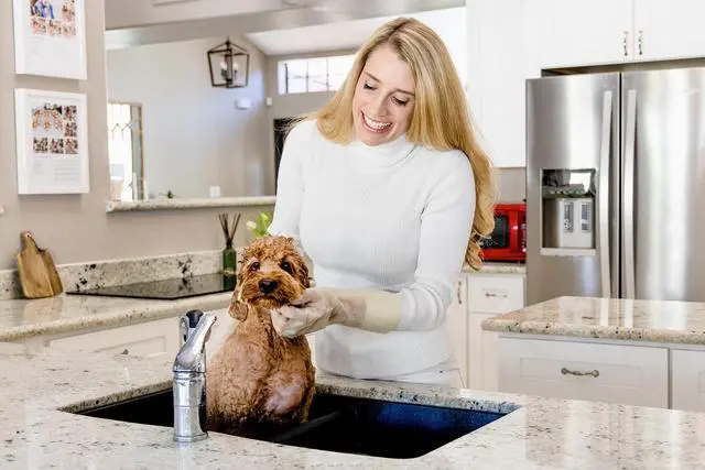 Alt view image 2 of 5 - Cleaning Gloves Dishwashing Kitchen Gloves Reusable Rubber 1 Pairs White, Medium