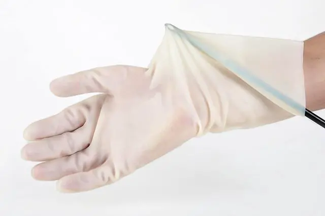 Alt view image 3 of 5 - Cleaning Gloves Dishwashing Kitchen Gloves Reusable Rubber 1 Pairs White, Medium