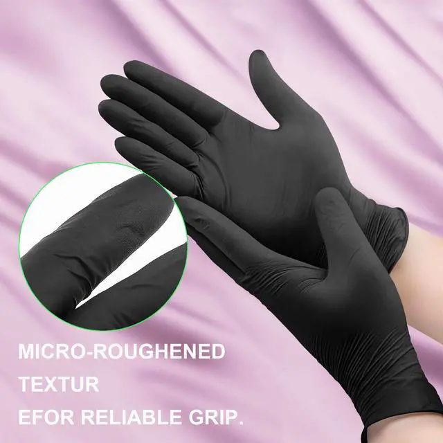 Alt view image 3 of 7 - Ultra-Thick Black Gloves for Kitchen & Cleaning - 100PK Disposable, Food Safe, Chemical Resistant - Heavy-Duty Rubber Gloves for Handling, Sanitation & Safety - Latex-Free, Durable & Comfy