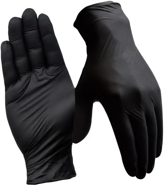 Main image of Disposable Nitrile Gloves, 4 Mil, Black, X-Large/10, 100 Count | Latex-Free, Powder-Free, Food-Safe for Cooking Cleaning and Food Prep