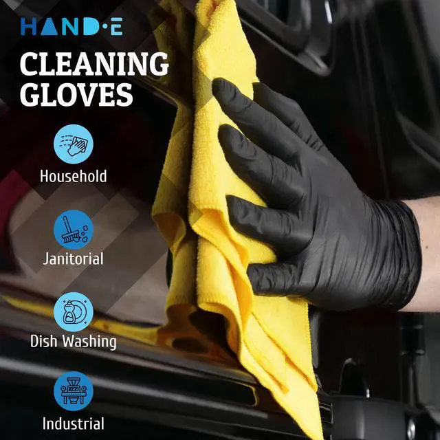 Alt view image 4 of 7 - Black Nitrile Gloves XL, 100 Count, 3 Mil Food Grade Disposable Gloves - Textured Grip, Cooking, BBQ, Tattoo, Hair Dye, Cleaning, Meal Prep - Powder & Latex Free