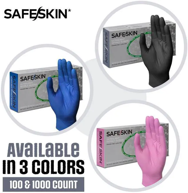 Alt view image 2 of 7 - Ultralight Disposable Nitrile Gloves - 2.0 Mil, Black, Large, 100 Count - Powder Free, Latex Free, All Purpose, Food Prep, Cooking, General Household Use