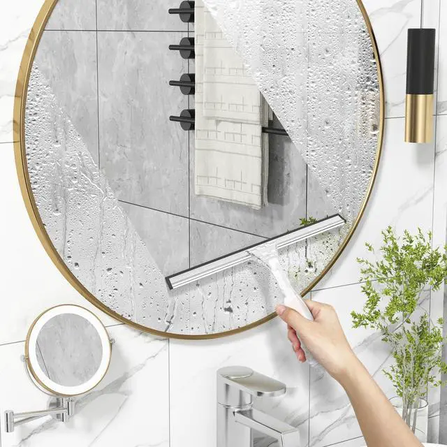 Alt view image 7 of 7 - Squeegee for Shower Glass Door, Shower Squeegee for Glass Doors - Acrylic Handle All-Purpose Squeegee for Shower Doors, Windows, Mirrors, Tiles and Car Glass, 10 Inches - Clear