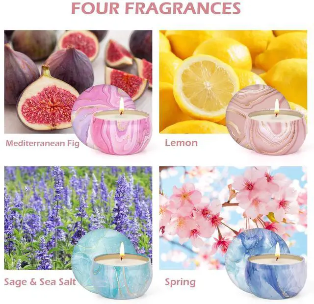 Alt view image 2 of 7 - Candles Gift Set for Women, Aromatherapy Candles for Home Scented 4 Pack, 80 Hours Long Lasting, Womens Gifts for Christmas, Birthday, Valentines Day