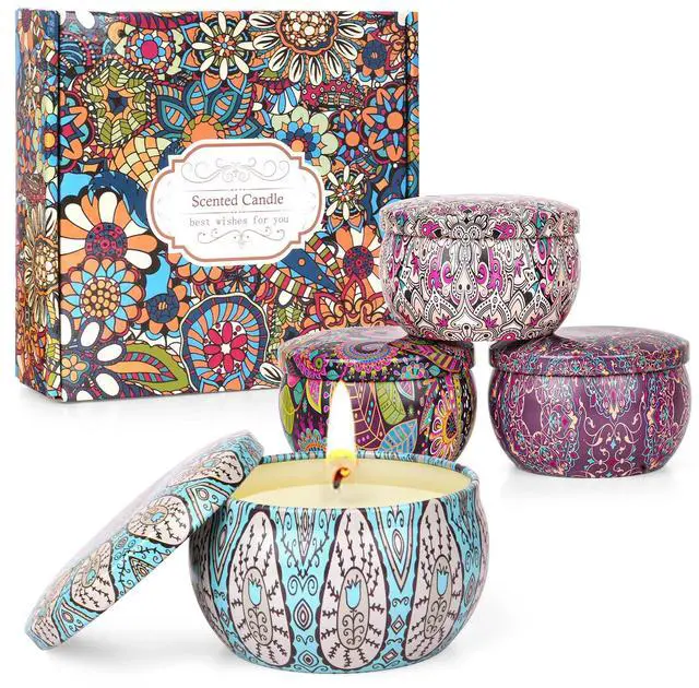 Main image of Candles for Women - 4 Packs Scented Candles Gifts for Women Set, Natural Soy Wax Candle for Home Scented, Long Burning Aromatherapy Candle Gifts for Mothers Day, Thanksgiving, Birthday, Valentine