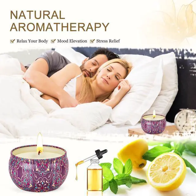 Alt view image 4 of 7 - Candles for Women - 4 Packs Scented Candles Gifts for Women Set, Natural Soy Wax Candle for Home Scented, Long Burning Aromatherapy Candle Gifts for Mothers Day, Thanksgiving, Birthday, Valentine