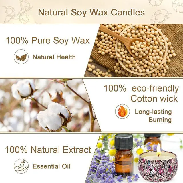 Alt view image 3 of 7 - Candles for Women - 4 Packs Scented Candles Gifts for Women Set, Natural Soy Wax Candle for Home Scented, Long Burning Aromatherapy Candle Gifts for Mothers Day, Thanksgiving, Birthday, Valentine
