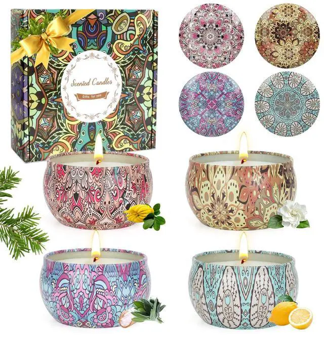 Main image of Scented Candles Gifts for Women 4 Pack Aromatherapy Candle Up to 90 Hours Home Scented Candles Set Soy Wax Candles for Christmas Day, Birthday, Mothers Day, Valentine's Day