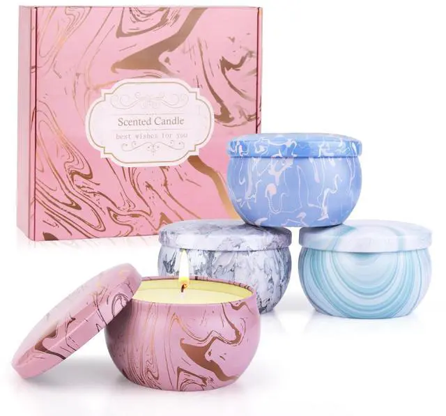 Main image of Candles - Scented Candles Gift Set for Women, 4 Packs Natural Fragrance Aromatherapy Candles for Home Scented, Long Burning Candles Gifts for Mothers Day, Thanksgiving Day, Birthday, Valentine's Day