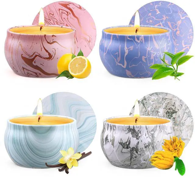Alt view image 2 of 7 - Candles - Scented Candles Gift Set for Women, 4 Packs Natural Fragrance Aromatherapy Candles for Home Scented, Long Burning Candles Gifts for Mothers Day, Thanksgiving Day, Birthday, Valentine's Day