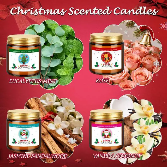 Alt view image 2 of 7 - Christmas Candle Set,4 Pack Natural Soy Candles for Home Scented