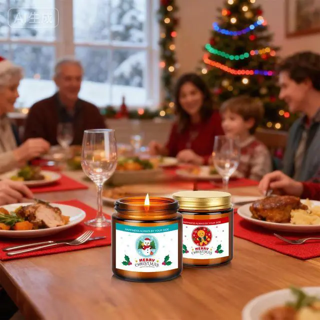 Alt view image 7 of 7 - Christmas Candle Set,4 Pack Natural Soy Candles for Home Scented