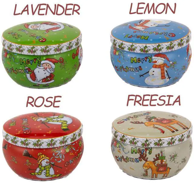 Alt view image 7 of 7 - 4PCS Scented Candle Set (Lavender, Lemon, Rose, Freesia) | soy candles for holiday home decor, bath, yoga, stocking stuffers and gifts for women.