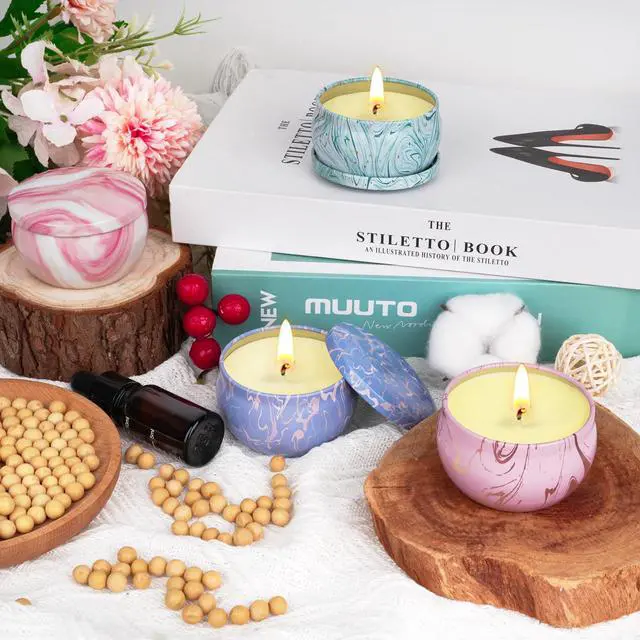 Alt view image 4 of 7 - Candle Gifts,Scented Candles Christmas Gift Set for Women, 4 Pack Aromatherapy Candles for Home Scented, Natural Soy Wax Candles Gift Set for Birthday, Mother's Day, Christmas, Valentine's Day
