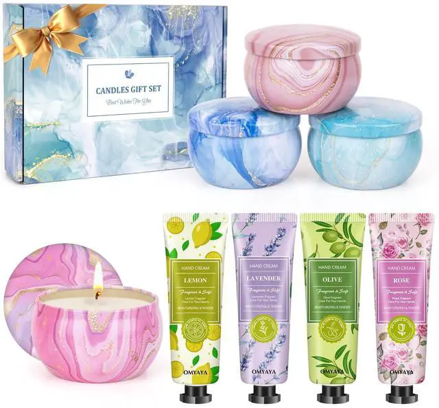 Main image of Gifts for Women - Candles Gift Set & Hand Cream Lotion Set (8 Pack), Ideal for Birthday Gift,Teacher Appreciation Gifts, Christmas Gift Set, Stocking Stuffers for Mom, Friend, Coworker