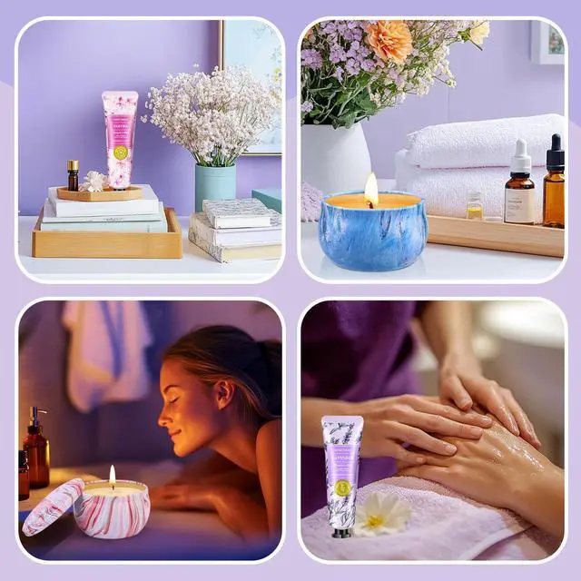 Alt view image 5 of 7 - Gift Baskets for Women: Unique Candles & Hand Cream Lotion Gifts Set, Christmas Gifts, Teacher Appreciation Gifts, Relaxing Spa Holiday Gift Set, Birthday Gift for Wife Coworkers Friends