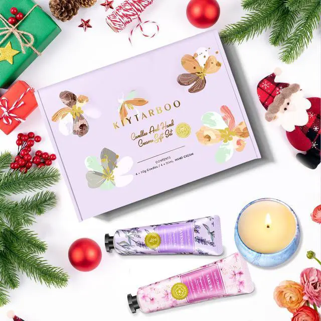 Alt view image 7 of 7 - Gift Baskets for Women: Unique Candles & Hand Cream Lotion Gifts Set, Christmas Gifts, Teacher Appreciation Gifts, Relaxing Spa Holiday Gift Set, Birthday Gift for Wife Coworkers Friends