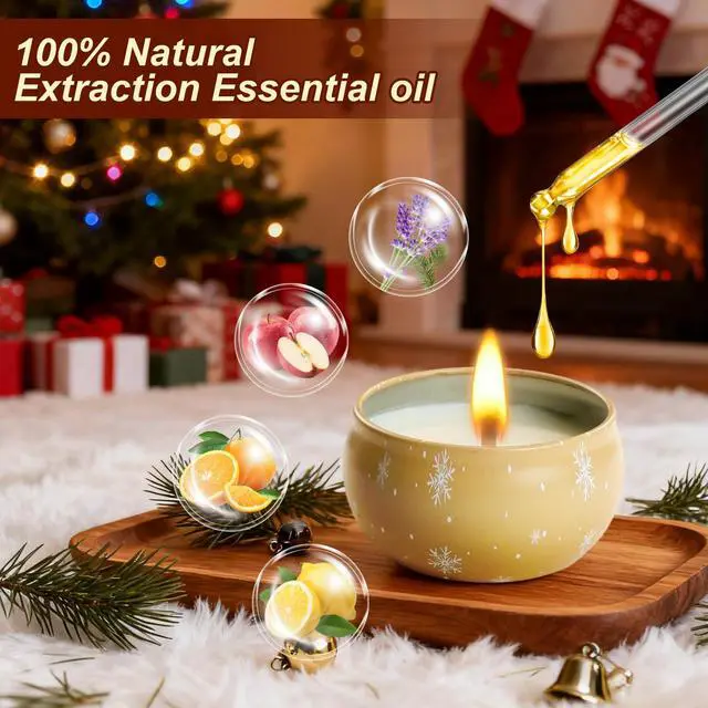 Alt view image 4 of 7 - Christmas Scented Candle Gift 6 Pack, Christmas Candles for Home Scented, 100% Natural Soy Wax Long Lasting Jar Aromatherapy Candle Gifts for Mother's Day