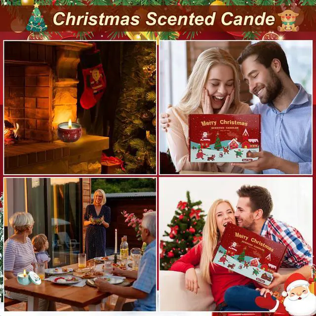 Alt view image 6 of 7 - Christmas Scented Candle Gift 6 Pack, Christmas Candles for Home Scented, 100% Natural Soy Wax Long Lasting Jar Aromatherapy Candle Gifts for Mother's Day
