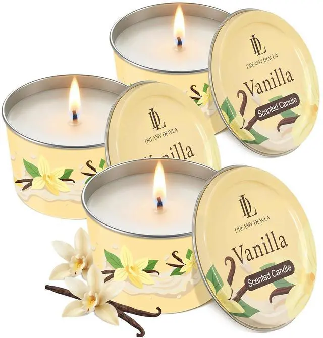 Main image of Vanilla Candle 3 Pack, 2.2oz Vanilla Scented Candles for Home Relaxation, Natural Soy Wax with Essential Oils, Birthday Valentine Housewarming Gifts Candle for Women Men