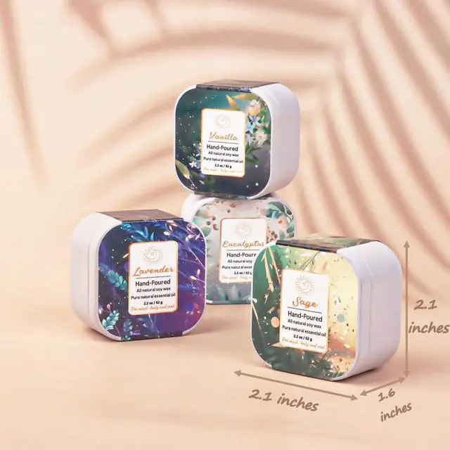 Alt view image 2 of 7 - Premium 8-Pack Organic Aromatherapy Candles, Hand-Poured Soy Wax Jars, Natural Fragrance for Home Décor, Housewarming, Birthdays, and Relaxing Evenings