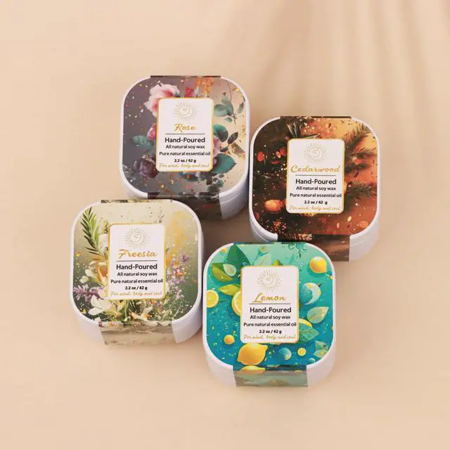 Alt view image 3 of 7 - Premium 8-Pack Organic Aromatherapy Candles, Hand-Poured Soy Wax Jars, Natural Fragrance for Home Décor, Housewarming, Birthdays, and Relaxing Evenings