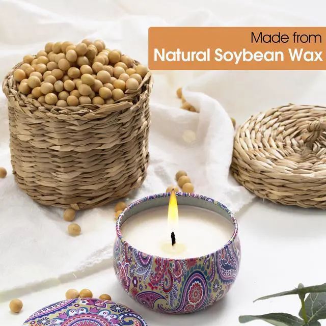Alt view image 4 of 7 - 3 Pack Scented Candles, 2.5 oz Aromatherapy Candles with Floral Scents,Soy Candles Set with 72H Burning Time,Ideal Gift for Women (Lavender+Vanilla+Rose)
