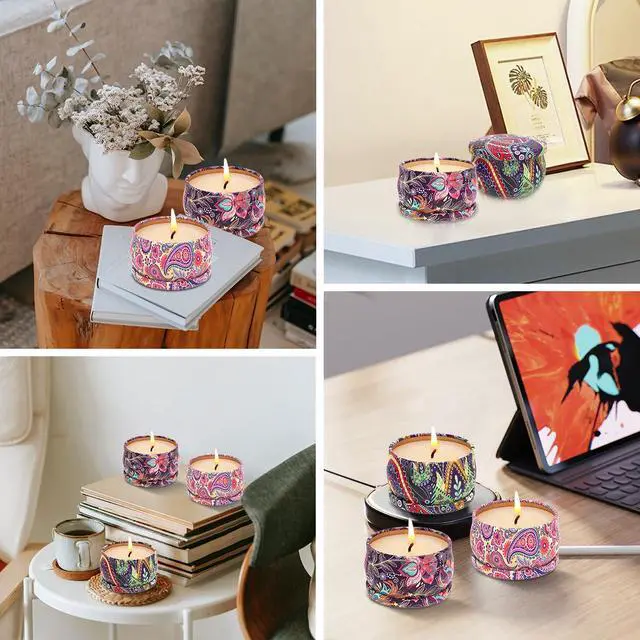 Alt view image 6 of 7 - 3 Pack Home Scented Candles - Strong Lavender, Vanilla & Rose Candle, 2.5 Oz, 100% Soy, Non-Toxic, Small Candle Set for Aromatherapy & Gifts, Baby Shower Prizes