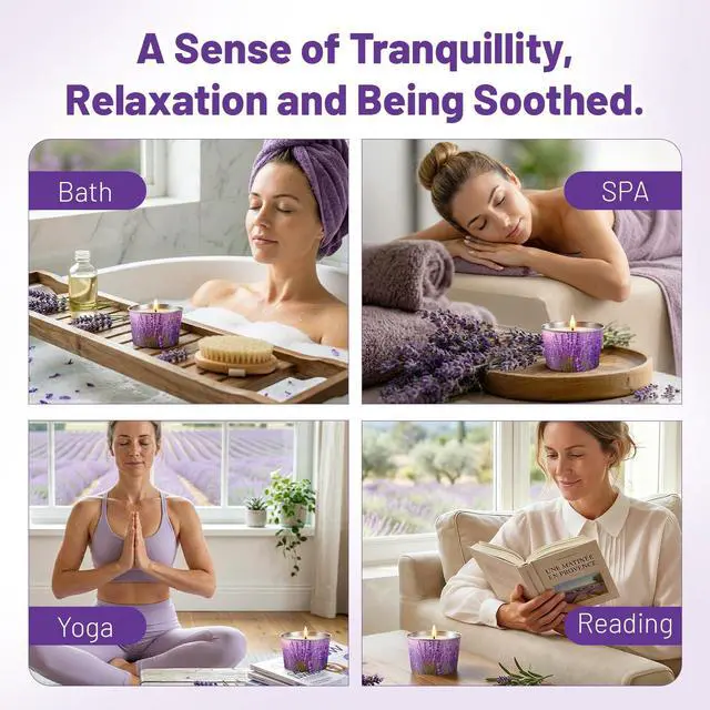 Alt view image 6 of 7 - Lavender Candle for Women 3 Pack, 2.2oz Lavender Scented Candles for Sleep Relaxation, Natural Soy Wax with Essential Oils, Birthday Gifts Mothers Day Candle for Women Mom