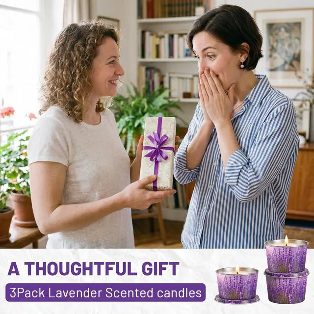 Alt view image 7 of 7 - Lavender Candle for Women 3 Pack, 2.2oz Lavender Scented Candles for Sleep Relaxation, Natural Soy Wax with Essential Oils, Birthday Gifts Mothers Day Candle for Women Mom