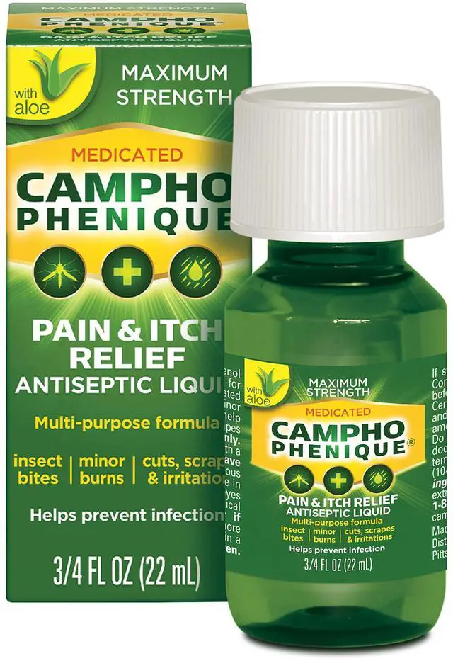 Main image of Maximum Strength Antiseptic Liquid with Aloe, Pain Relief & Anti-Itch Treatment, Instant Relief for Bug Bites, Minor Cuts, Skin Irritations and Burns, Multi-Purpose Soothing Itch Relief Liquid, 0.75 f