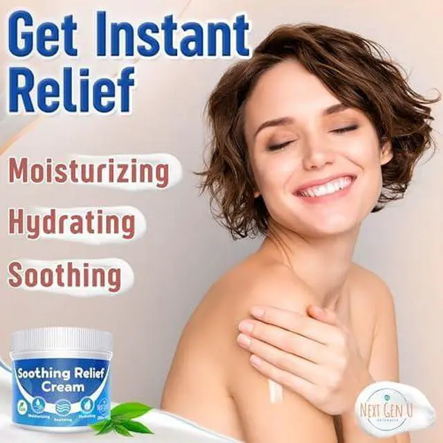 Alt view image 2 of 7 - Calming Relief Cream - 8.5 oz / 250 ml - Moisturizing Comfort from Itchy Skin, Helps Alleviate Itch from Eczema, Hives, Sunburn - Vegan Formula with Shea Butter & Tea Tree Oil