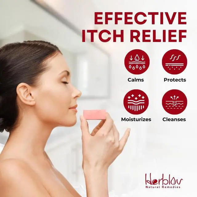 Alt view image 5 of 7 - Calamine Soap Bar for Itching All Natural Instant Itch Relief Calming Calamine Soap for Itchy Skin, Insect Bite, Eczema, Ivy Rash, Chicken Pox Pure Raw Anti-Itch Defense Cleansing Skincare