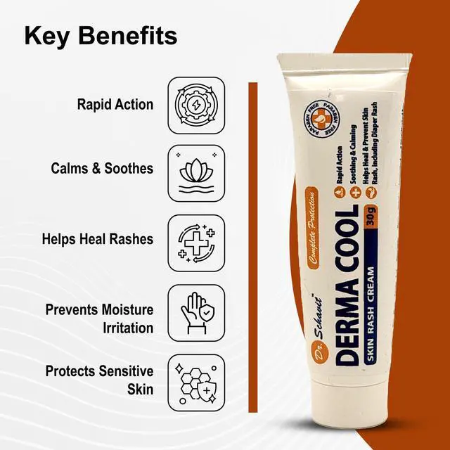 Alt view image 2 of 7 - Derma Cool Skin Rash Cream Rapid-Action Soothing Relief for Red, Irritated, Dry Skin & Diaper Rash Helps Heal, Protect & Prevent Rashes. Intensive Care Formula 30g