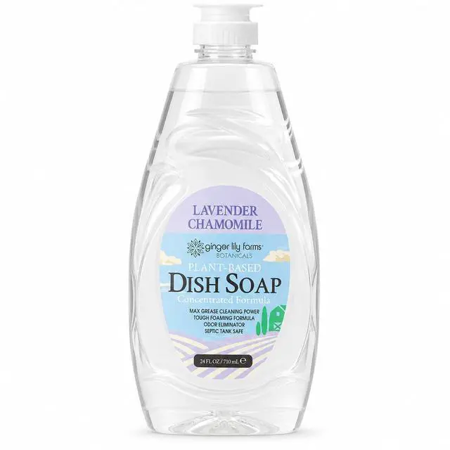Main image of Botanicals Liquid Dish Soap, 24oz, Lavender Chamomile | 100% Vegan & Cruelty-Free | Concentrated Plant-Based Formula with Max Grease Cleaning Power