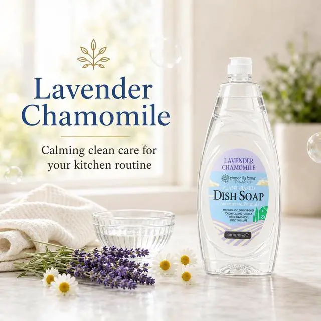 Alt view image 3 of 7 - Botanicals Liquid Dish Soap, 24oz, Lavender Chamomile | 100% Vegan & Cruelty-Free | Concentrated Plant-Based Formula with Max Grease Cleaning Power
