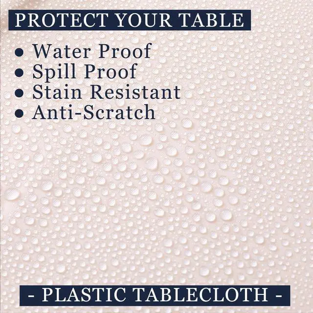 Alt view image 4 of 6 - Light Pink Tablecloths Plastic 2 Pack Disposable Table Covers 54 x 108 Inch. Pastel Pale Pink PEVA Table Cloths for Parties Weddings Bridal Shower Banquet Fits up to 8 Foot Rectangle Tables