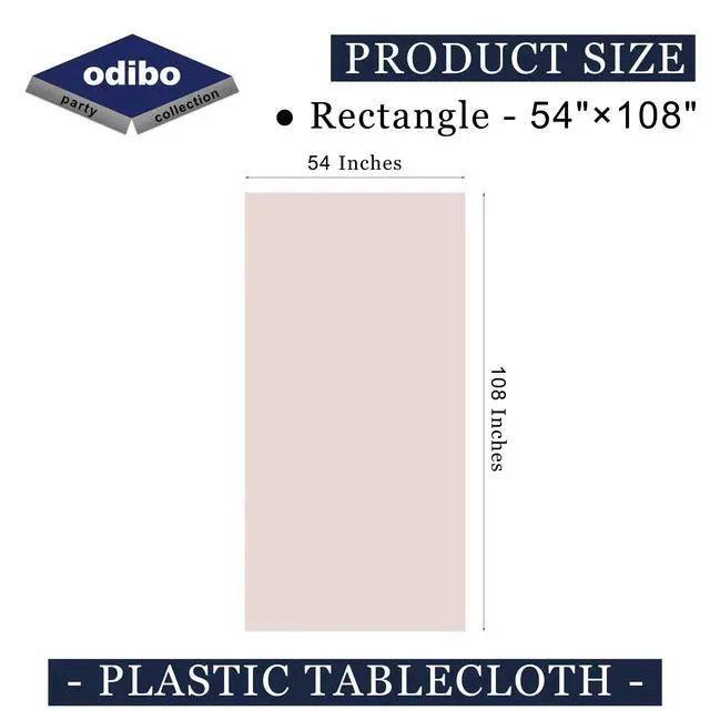 Alt view image 5 of 6 - Light Pink Tablecloths Plastic 2 Pack Disposable Table Covers 54 x 108 Inch. Pastel Pale Pink PEVA Table Cloths for Parties Weddings Bridal Shower Banquet Fits up to 8 Foot Rectangle Tables