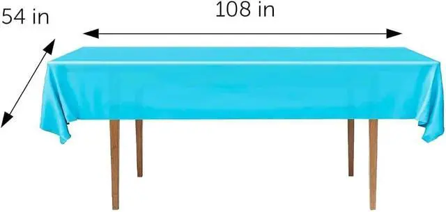 Alt view image 6 of 7 - 2 Rectangular Tablecloths BPA-Free Plastic, 54 x 108 inch, Dining Table Cloth, Rectangle Table Cover for Parties, Picnic, Camping and Outdoor, Disposable or Reusable, Turquoise (2 Pack)