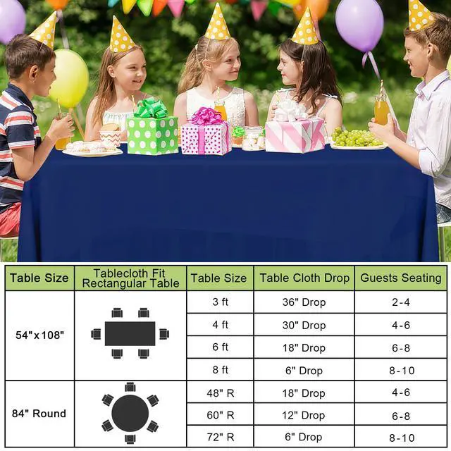Alt view image 7 of 7 - Disposable Table Cloth 3 Pack, 54 x 108 Inch Waterproof Plastic Tablecloth, Decorative Rectangle Table Covers for Party, Birthday, Picnic, Navy